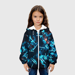 Куртка с капюшоном детская Неоновая змейка, цвет: 3D-белый — фото 2