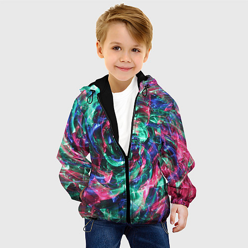 Детская куртка Цветной круговорот / 3D-Черный – фото 4