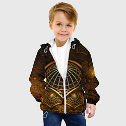 Куртка с капюшоном детская Загадочный принт в трехмерном пространстве, цвет: 3D-белый — фото 2