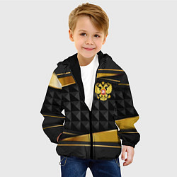 Куртка с капюшоном детская Gold & black - Russia, цвет: 3D-черный — фото 2