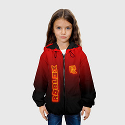 Куртка с капюшоном детская Roblox светящийся логотип, цвет: 3D-черный — фото 2