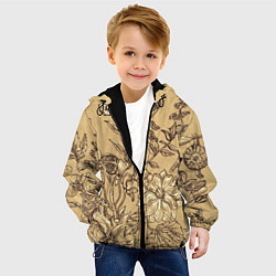 Куртка с капюшоном детская Флора рисунок, цвет: 3D-черный — фото 2