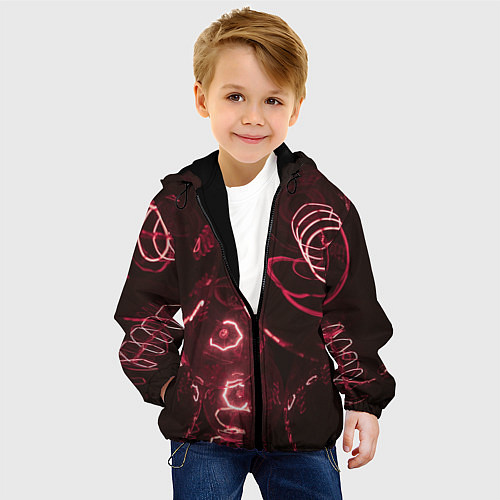 Детская куртка Неоновые тусклые фонари / 3D-Черный – фото 4