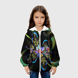 Куртка с капюшоном детская Необычный абстрактный узор, цвет: 3D-белый — фото 2