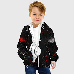 Куртка с капюшоном детская Monokuma paint, цвет: 3D-белый — фото 2