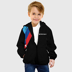 Куртка с капюшоном детская BMW Motosport - Три линии, цвет: 3D-черный — фото 2