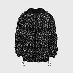 Куртка с капюшоном детская Черепки - покарябанные, цвет: 3D-черный
