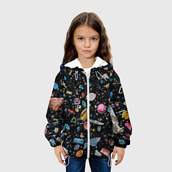 Куртка с капюшоном детская Космический мусор, цвет: 3D-белый — фото 2