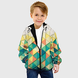 Куртка с капюшоном детская Мозаичный градиент, цвет: 3D-черный — фото 2