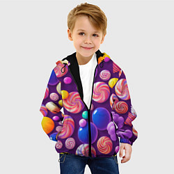 Куртка с капюшоном детская Сладости для радости, цвет: 3D-черный — фото 2