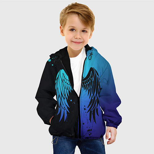 Детская куртка Крылья инь янь / 3D-Черный – фото 4