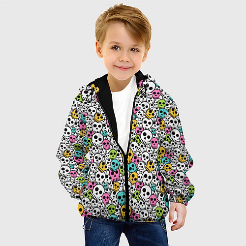 Детская куртка Череп разноцветный / 3D-Черный – фото 4