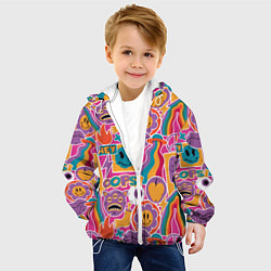 Куртка с капюшоном детская Психоделические страшилки, цвет: 3D-белый — фото 2