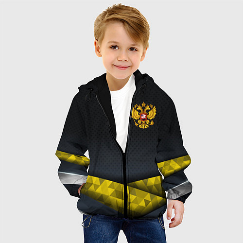 Детская куртка Золотой герб black gold / 3D-Черный – фото 4