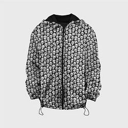 Куртка с капюшоном детская Череп со зрачками, цвет: 3D-черный