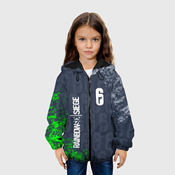 Куртка с капюшоном детская Rainbow six siege - краска, цвет: 3D-черный — фото 2