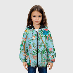 Куртка с капюшоном детская Райский сад в стиле gucci, цвет: 3D-черный — фото 2