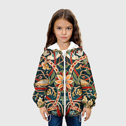 Куртка с капюшоном детская Ковер с птицами, цвет: 3D-белый — фото 2