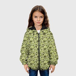 Куртка с капюшоном детская Милитари сердце пиксель, цвет: 3D-черный — фото 2