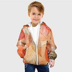 Куртка с капюшоном детская Осенние прозрачные листья, цвет: 3D-белый — фото 2