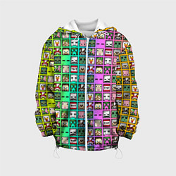 Куртка с капюшоном детская Minecraft characters neon, цвет: 3D-белый