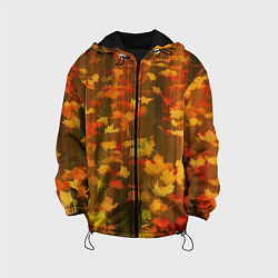 Куртка с капюшоном детская Осеннее золото, цвет: 3D-черный