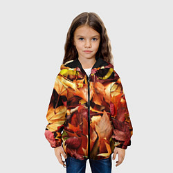 Куртка с капюшоном детская Куча осенних листьев, цвет: 3D-черный — фото 2