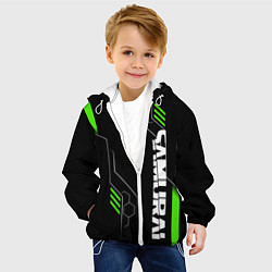 Куртка с капюшоном детская Samurai - Зеленые технологии, цвет: 3D-белый — фото 2