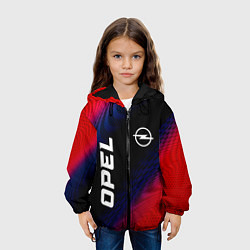 Куртка с капюшоном детская Opel красный карбон, цвет: 3D-черный — фото 2