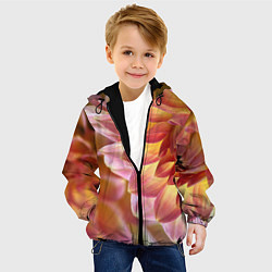 Куртка с капюшоном детская Оранжевые георгины лепестки, цвет: 3D-черный — фото 2