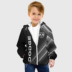 Куртка с капюшоном детская Dodge Абстракция карбон, цвет: 3D-белый — фото 2