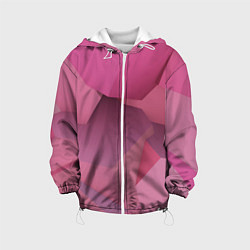 Куртка с капюшоном детская Розовые геометрические фигуры, цвет: 3D-белый