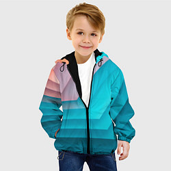 Куртка с капюшоном детская Геометрические переливающиеся углы, цвет: 3D-черный — фото 2