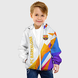Куртка с капюшоном детская Barcelona абстракция цветные геометрии, цвет: 3D-белый — фото 2