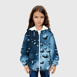 Куртка с капюшоном детская Капли воды на матовом стекле - текстура, цвет: 3D-белый — фото 2