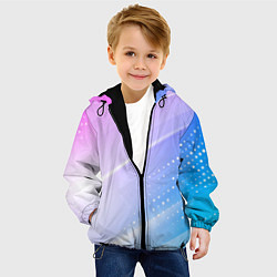 Куртка с капюшоном детская Абстракция с неоном, цвет: 3D-черный — фото 2