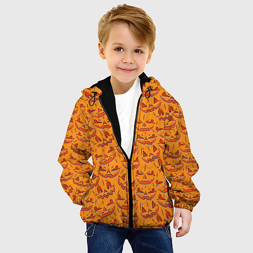 Детская куртка Halloween Pumpkin Pattern / 3D-Черный – фото 4