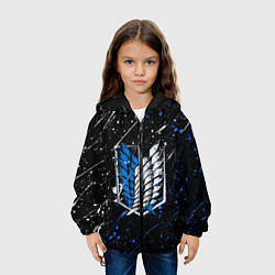 Куртка с капюшоном детская Атака титанов брызги, цвет: 3D-черный — фото 2