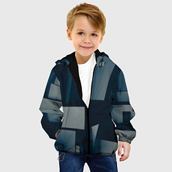 Куртка с капюшоном детская Множество объёмных прямоугольников и фигур, цвет: 3D-черный — фото 2