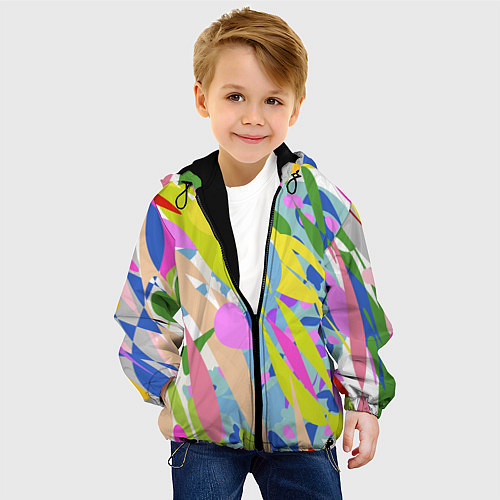 Детская куртка Краски лета абстракция / 3D-Черный – фото 4