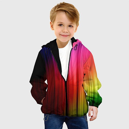 Детская куртка Цветной спектр / 3D-Черный – фото 4