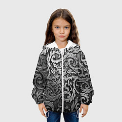 Куртка с капюшоном детская Стальные узоры, цвет: 3D-белый — фото 2