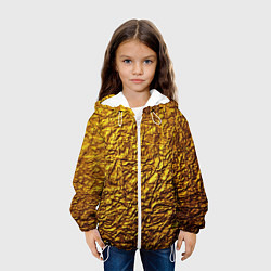 Куртка с капюшоном детская Золотая фольга, цвет: 3D-белый — фото 2