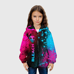 Куртка с капюшоном детская Bleach - neon gradient: по-вертикали, цвет: 3D-черный — фото 2