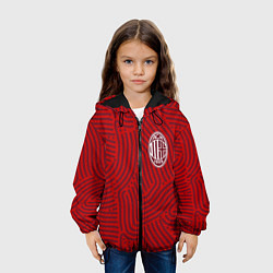 Куртка с капюшоном детская AC Milan отпечатки, цвет: 3D-черный — фото 2
