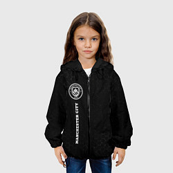 Куртка с капюшоном детская Manchester City sport на темном фоне: по-вертикали, цвет: 3D-черный — фото 2