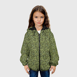 Куртка с капюшоном детская Армейская форма мелкий пиксель, цвет: 3D-черный — фото 2