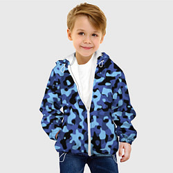 Куртка с капюшоном детская Камуфляж Sky Blue, цвет: 3D-белый — фото 2