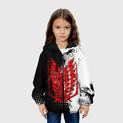 Куртка с капюшоном детская АТ - Разведкорпус - Красный, цвет: 3D-черный — фото 2