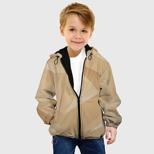 Детская куртка Золотистые абстрактные геометрические фигуры / 3D-Черный – фото 4